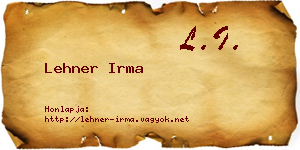 Lehner Irma névjegykártya