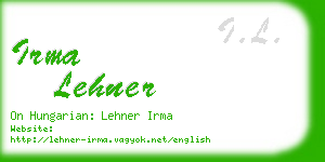 irma lehner business card